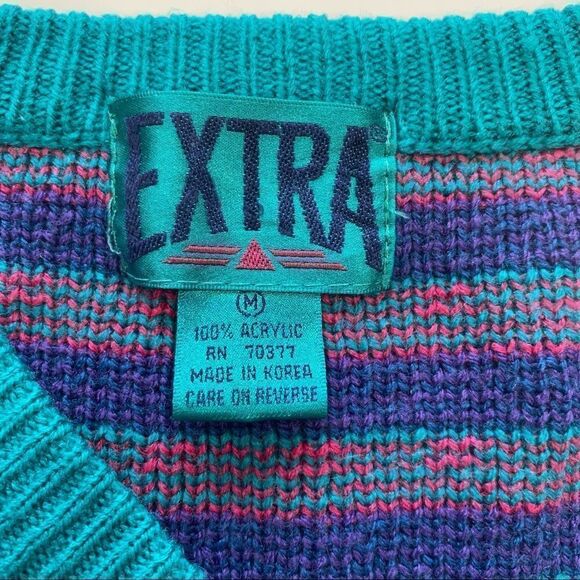 Vintage Sweater 80s‎ Knit Geometric Oversized Sweater med. - Picture 5 of 5